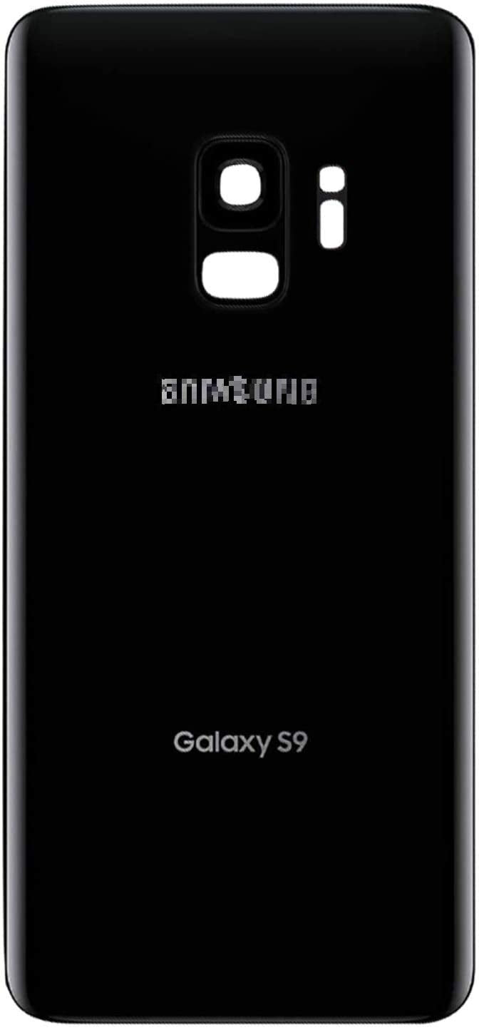 CELL4LESS Compatible Back Glass Cover Back Door w/Pre-Installed Camera Frame l Adhesive - Removal Tool - Camera Lens & Frame for Samsung Galaxy S9 OEM - All Models G960 All Carriers (Black) Black