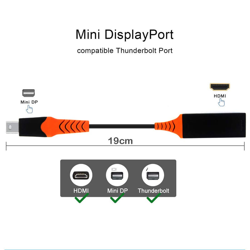 AWADUO Mini DisplayPort(Thunderbolt 2.0) to HDMI Adapter 4K Mini DP to HDMI Converter for MacBook Air, iMac, MacBook Pro, Surface Pro 3/4/5,Surface Book and More (Silver) Silver