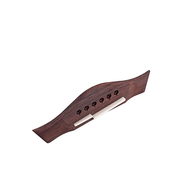 Alnicov 6 Strings Saddle Rosewood Thru Durable Bridge and Bone Saddle for Folk Acoustic Guitar