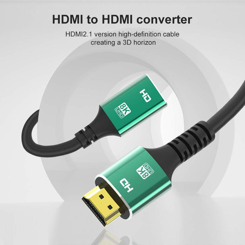 CABLEDECONN HDMI Cable 8K Male to Female Ultra HD 8K 4K Copper Cord 8K@60Hz 4K@120Hz High Speed 48Gbps 1M Compatible with PS5 Xbox Laptops HDTVs Projectors 1meter 3.3ft HDMI Male to HDMI Female 8K Cable