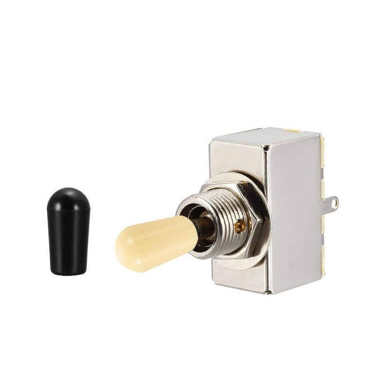 uxcell Metal Electric Guitar 3 Way Box Toggle Switch for Les Paul with Cream Knob 2pcs