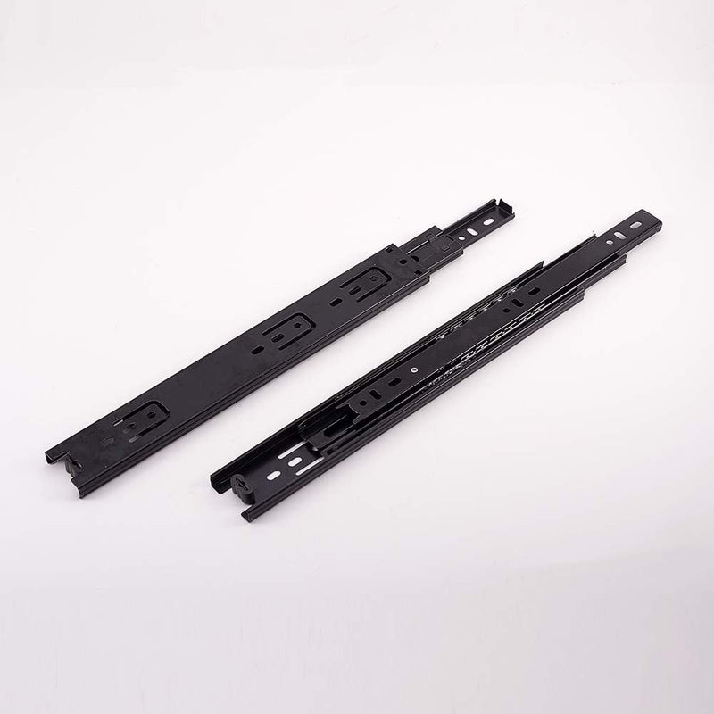 MroMax 10-Inch Cold Rolled Steel Drawer Slides, Full Extension Ball Bearing Slide Track Rail 42mm Wide 100lb Capacity Black 1 Pair