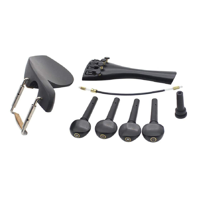 Chienti - SET 4/4 Violin Chin Rest Chinrest with Tuning Peg Tailpiece Fine Tuner Tailgut Endpin Violin Accessory Kit