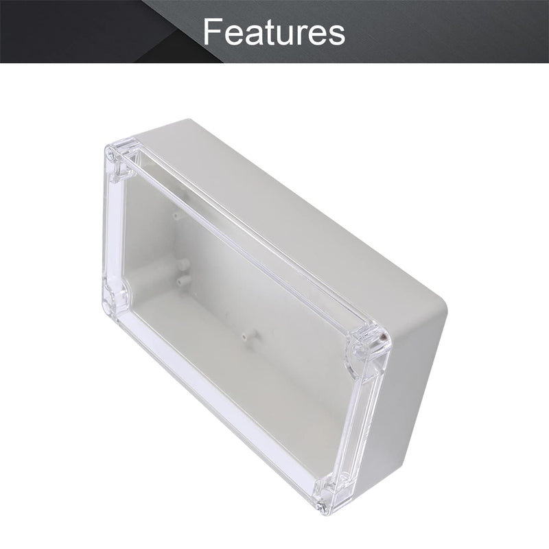 Fielect Junction Box ABS Plastic Dustproof Waterproof IP67 Universal Electrical Project Enclosure with PC Transparent Clear Cover 7.87" x 4.72" x 2.20" 200x120x56mm