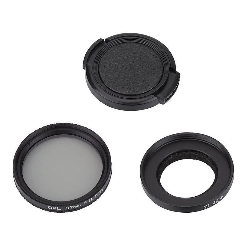 Acouto 37mm Camera Lens Filter Set Circular Polarizer Lens Filter with Adapter Ring and Protective Cap Fit for Xiaomi Yi 4k/4k+/Lite