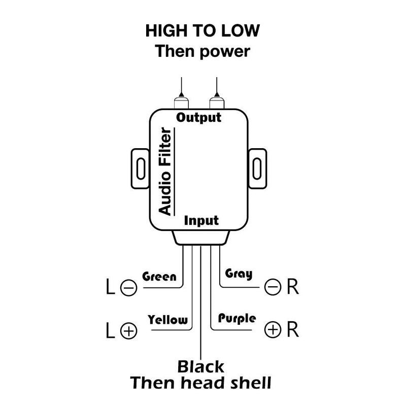 Car Stereo Audio Speak Signal Hi-Low Converter for Auto Amp Subwoofer Amplifier CD Player High to Low Adapter