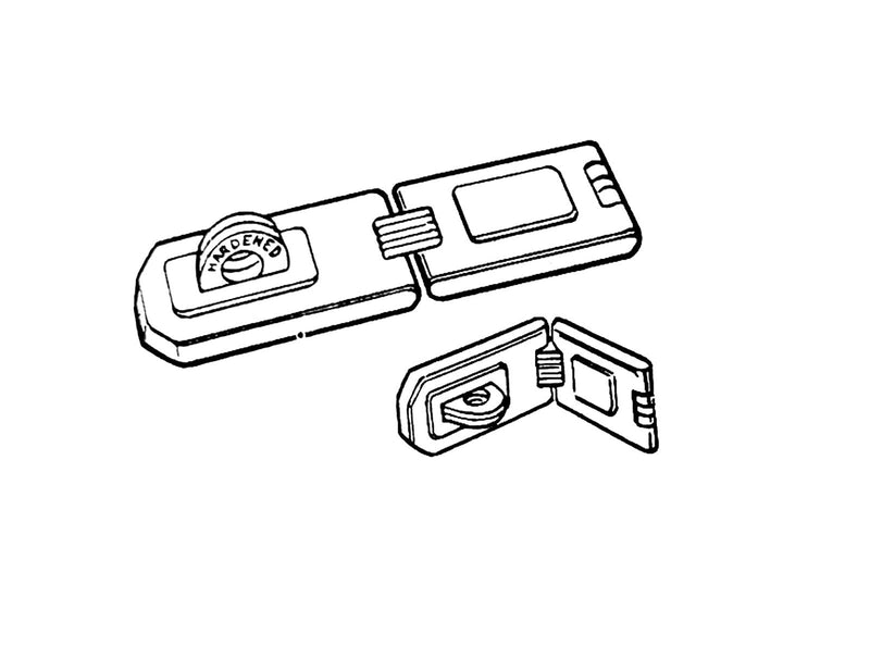 QCAA Extra Heavy Duty Concealed Safety Hasp, Flexible Link, with Hardened Staple, 7-1/2" Double Flexible, Black Coated, 1 Pack 7-1/2"