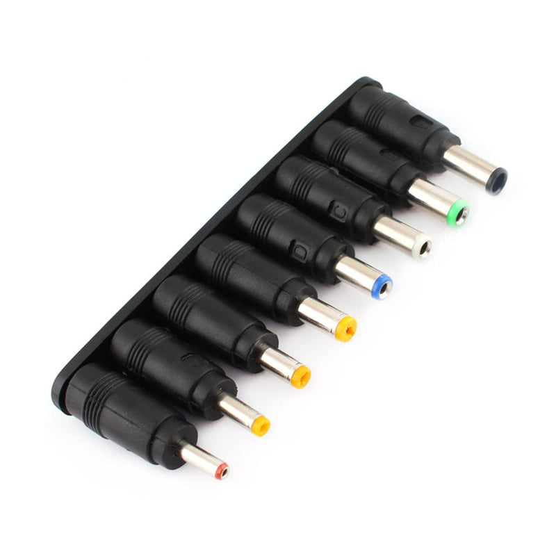 ZYAMY 8-in-1 Universal DC Plugs Power Adapter Conversion Head 5.5mm x 2.1mm Female to Male Power Supply Adapter Jack Connector Tips for Laptop