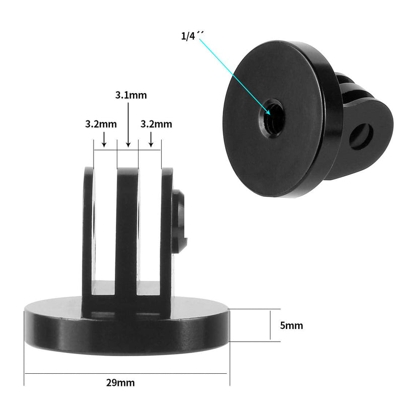 FEICHAO CNC Aluminium Tripod Mount Adapter with Metal Long Screw Thumbscrew Compatible for Hero 8 Tripod Mount Hero Series XIAOYI /GITUP /SJCAM Sports Camera
