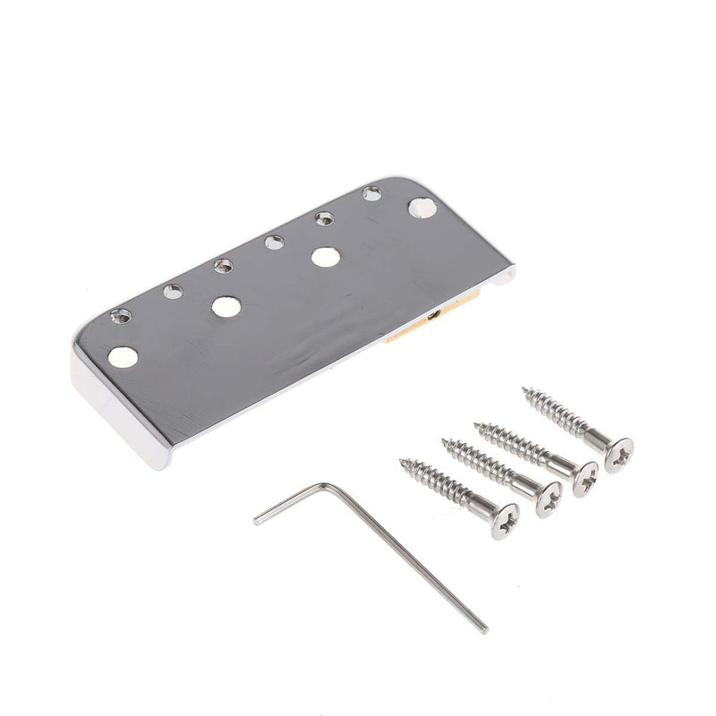 Wilkinson WTBS Short Telecaster Bridge Brass Compensated 3-Saddles for Humbucker Tele Style or Vintage Electric Guitar, Chrome