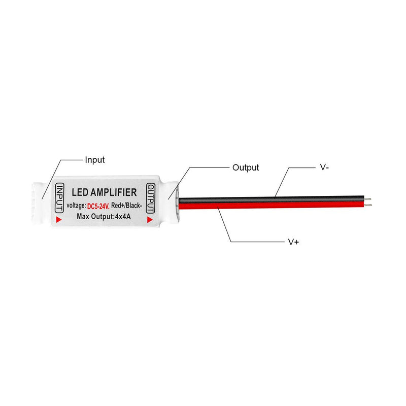 [AUSTRALIA] - BTF-LIGHTING 3PCS RGB/RGBW 5050 LED Strip Mini Amplifier Controller Work with 4pin/5pin DC12V/DC24V 5050SMD LED Strip 