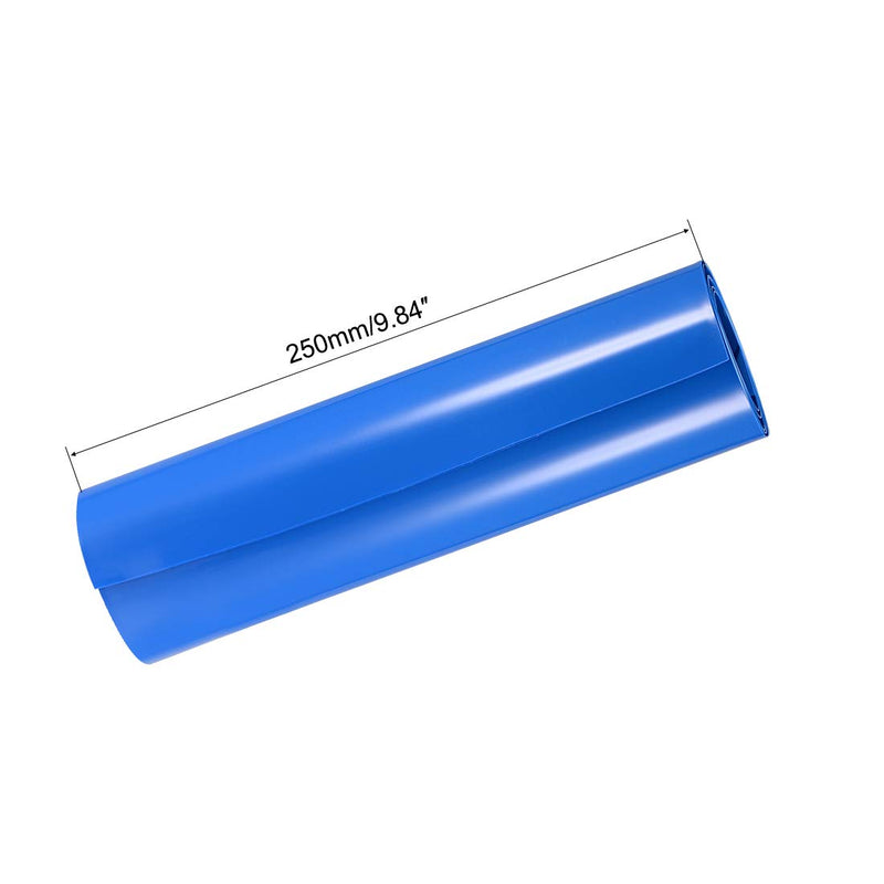 uxcell Battery Wrap, 250mm Flat Width 158mm Dia 1m PVC Heat Shrink Tube Wraps for Big Battery Pack Blue
