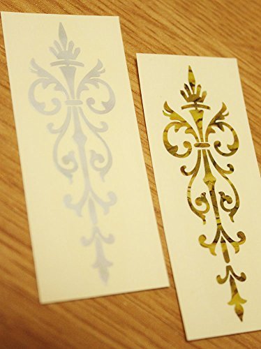 Inlay Stickers for Guitar & Ukulele Headstock - Small Torch (2pcs Set) - White Pearl & Ocher