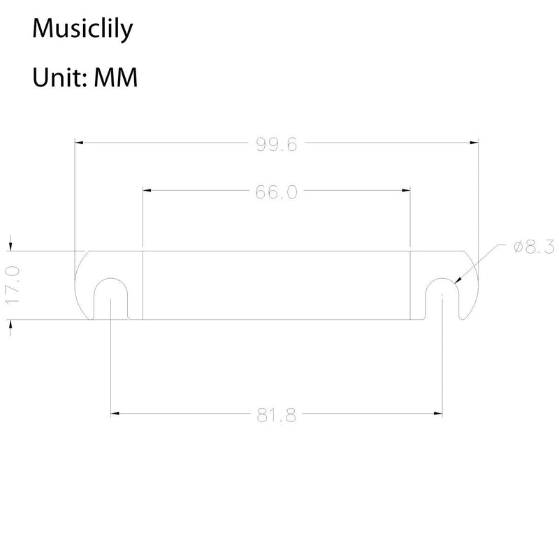 Musiclily ABR-1 Style Tune-o-matic Stop Tailpiece for Les Paul Style Guitar Replacement, Black