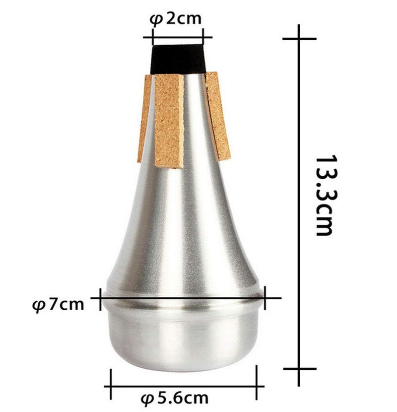 Tzong Silver Lightweight Aluminum Practice Trumpet Mute Silencer for Jazz