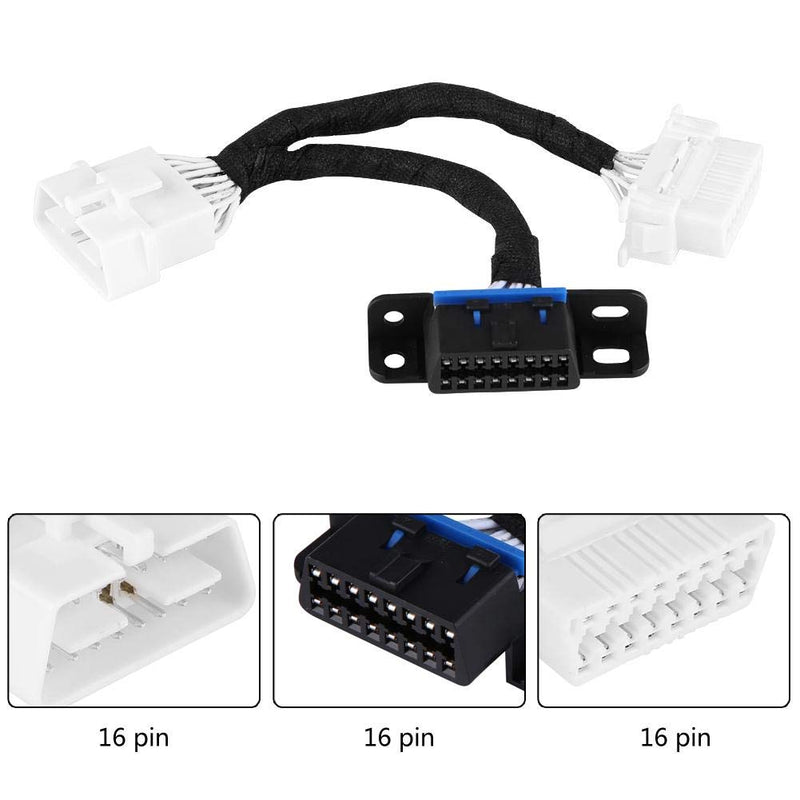 OBD2 Extension Cable, Universal OBD2 16Pin Male to Dual Female Extension Cable OBD2 Splitter Adapter Cable Y Cable