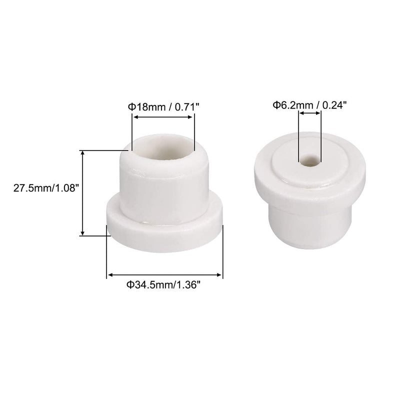 uxcell 5pcs 6.2mm Hole Dia Ceramic Insulator Bead Round Shaped Insulation Bead 18mm Inner Dia for Heat Shrink Tubing Heating Wire