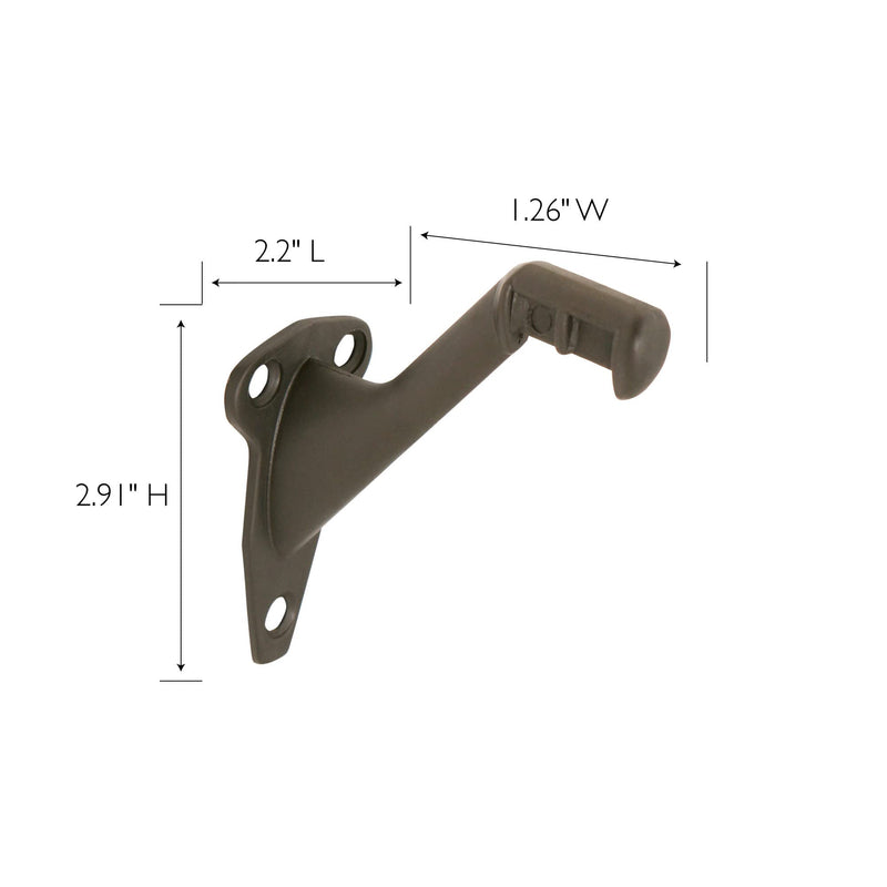 Design House 182014 Standard Handrail Bracket, 5-Pack, Steel and Zinc Construction, Oil Rubbed Bronze Oil-Rubbed Bronze