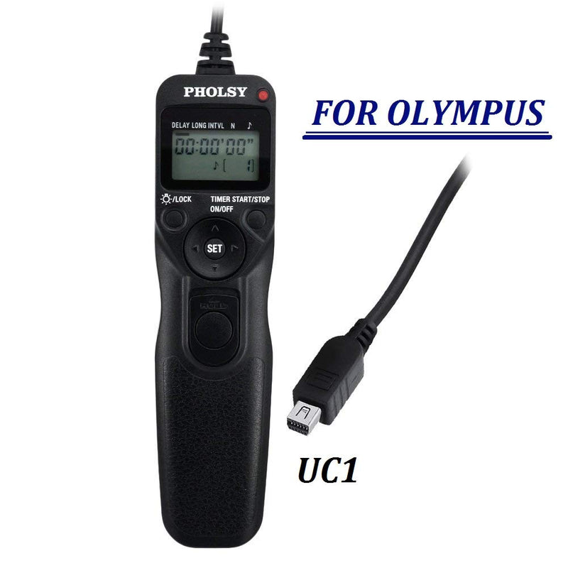 PHOLSY O6 Timer Remote Cable Control with Intervalometer for Olympus E-M1, E-M5 II, E-M10 II, Pen-F, E-PL8, E-PL7, E-PL6, E-PL5, E-PL3, E-PL2, E-P5, E600, E620, 590UZ, 810UZ, Replaces Olympus RM-UC1 O6 for Olympus