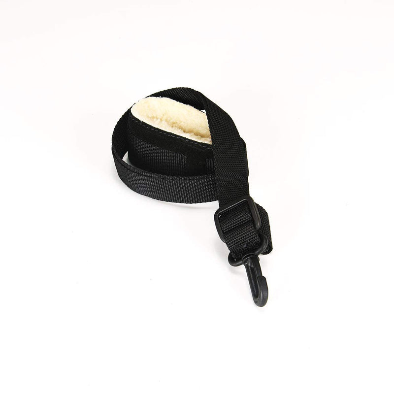 LeatherGraft Dark Jet Black Genuine Suede Padded Sheepskin Alto or Tenor Saxophone Shoulder Strap