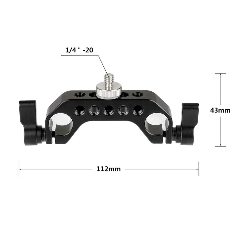 CAMVATE Camera 15mm Rod Bracket with 1/4-20 Thread Mount for 15mm Shoulder Rig