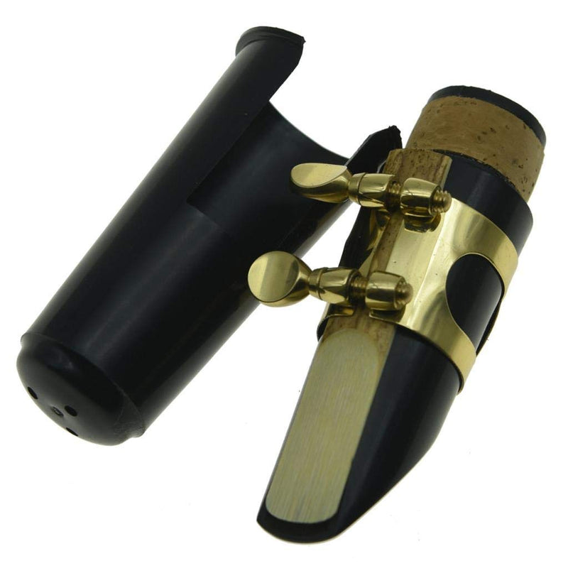 KAISH Bb Clarinet Mouthpiece Kit with Ligature,one Reed and Plastic Cap,Gold Ligature Gold Ligture