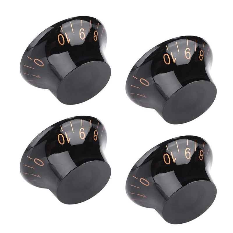 Dilwe Guitar Control Knobs, 4 Pcs Speed Tone Volume Control Knobs for EPI LP Electric Guitar Accessory Black+Gold