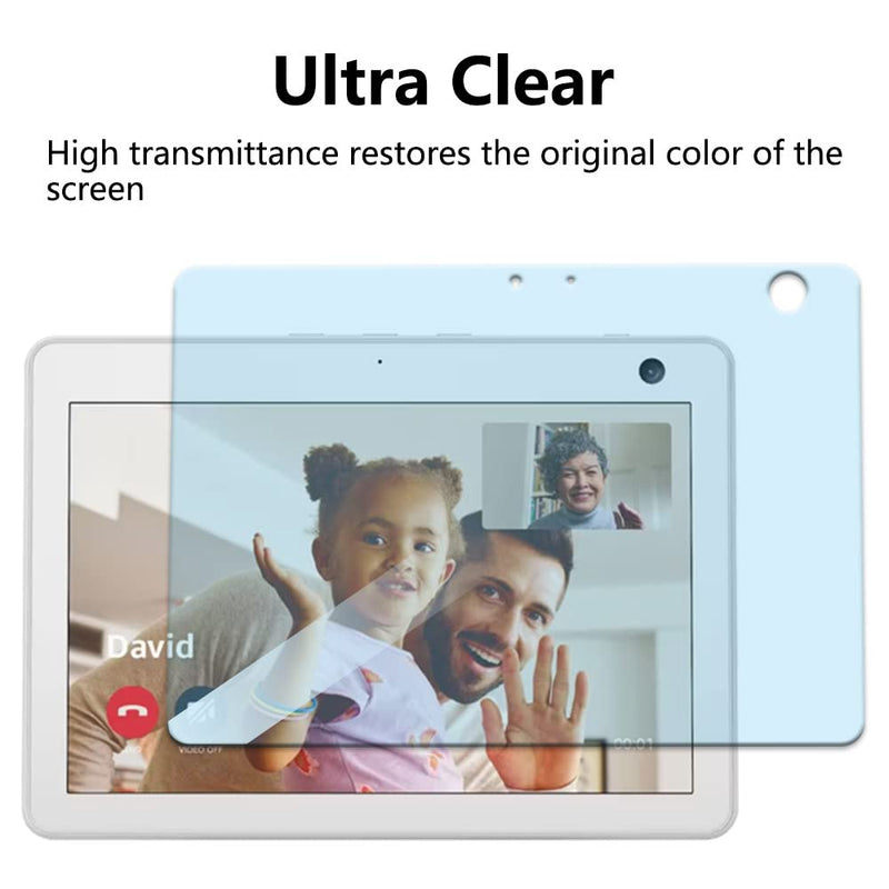 2 Pack Echo Show 10 Screen Protector -Blue Light and Anti Glare Filter, Eye Protection Blue Light Blocking 9H Tempered Glass, Scratch-Resistant, HD Clarity, Bubble Free, Anti Fingerprint, Easy Installation.