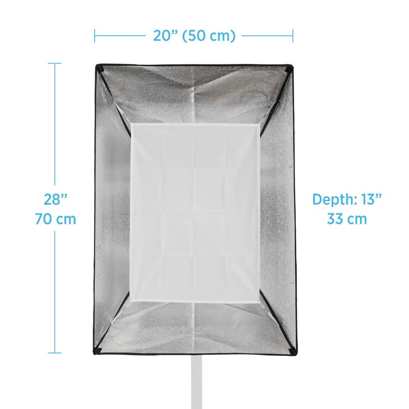 Fovitec 20x28 inch Rectangle Softbox for use 5 or 7 Socket Fluorescent Heads for Photo & Video