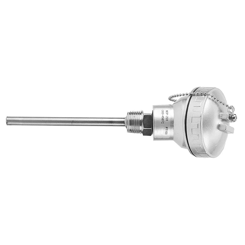 High Efficiency RTD PT100 Temperature Sensor Probe 1/2" NPT Thread Thermocouple Terminal Head for Temperature Controllers Industrial(Protection Tube 100mm)