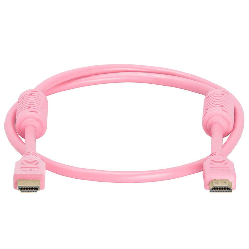[AUSTRALIA] - Cmple - HDMI Cable 3FT High Speed HDTV Ultra-HD (UHD) 3D, 4K @60Hz, 18Gbps 28AWG HDMI Cord Audio Return 3 Feet Pink 