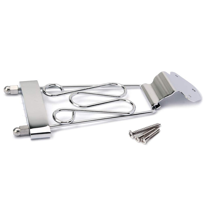 Alnicov A Set 6 String Jazz Archtop Guitar Trapeze Tailpiece with Wired Frame Hollow Semi Hollow Electric Guitar - Chrome