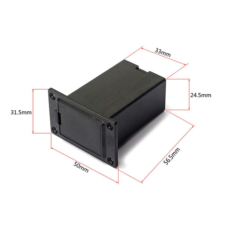 MUPOO 4PCS Black 9V Guitar Battery Holder/Case/Box Compartment Cover Case for Guitar Bass Pickup