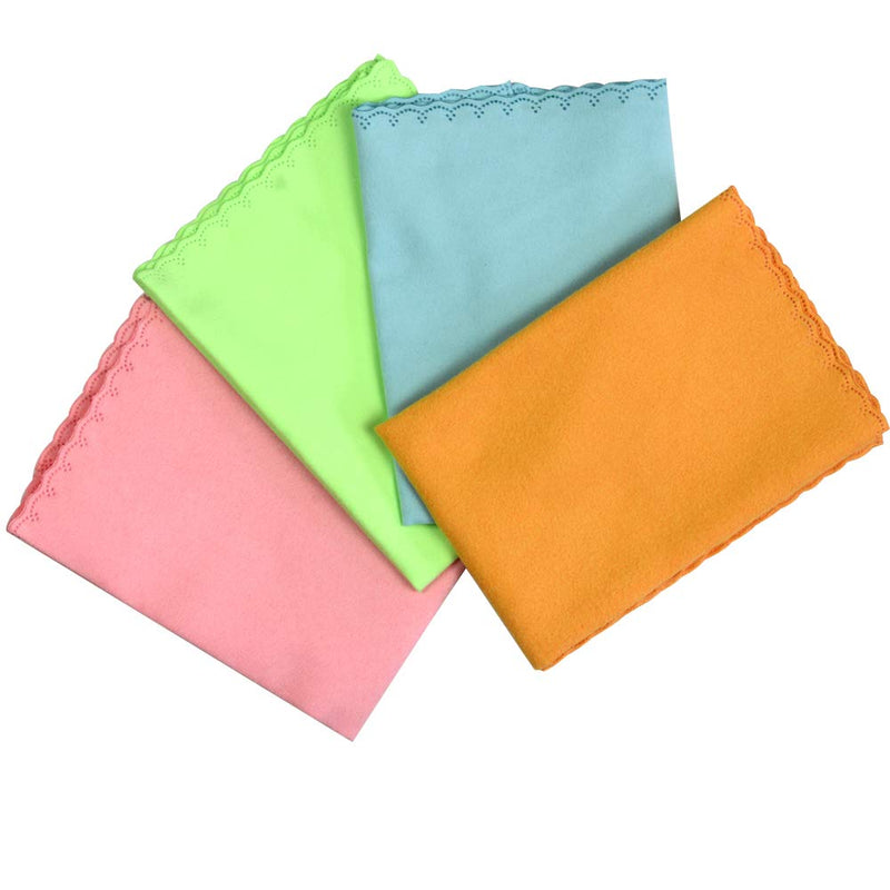 ACCOCO 4pcs Large Microfiber Cleaning Polishing Polish Cloth for Musical Instrument Guitar Violin Piano Clarinet Trumpet Sax （11x11inch）