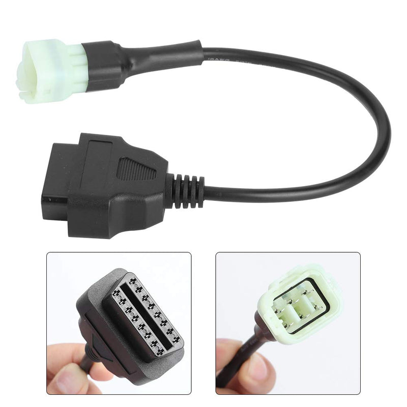Motorcycles Fault Adapter,6 Pin to 16 Pin Adapter Cable OBD2 Engine Fault Diagnosis and Detector Fits