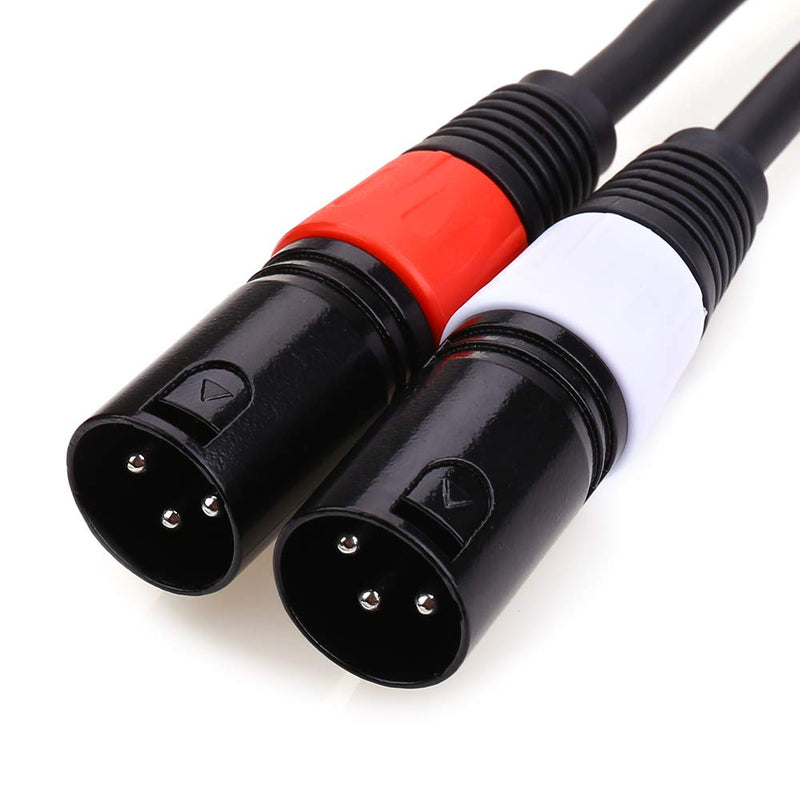 [AUSTRALIA] - MOBOREST DMX Splitter Cable 5-Pin Female to Dual 3-Pin Male XLR (Red/White) Turnaround DMX Cable Mixing Board, mic preamp, Splitter Patch Cable,(0.5Meter / 1.6FT) 5 PIN Female - Dual 3 PIN Male 