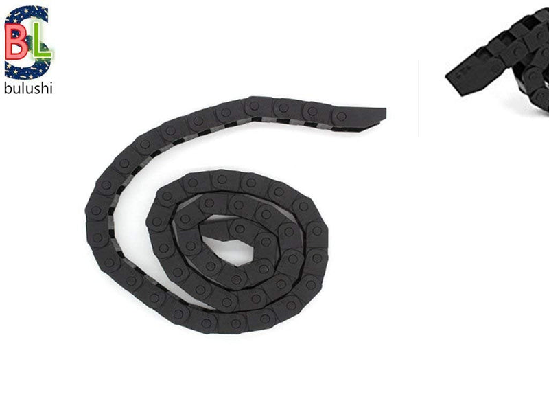 R18 10mm x 15mm Black Plastic Wire Carrier Cable Drag Chain 1M Length for CNC