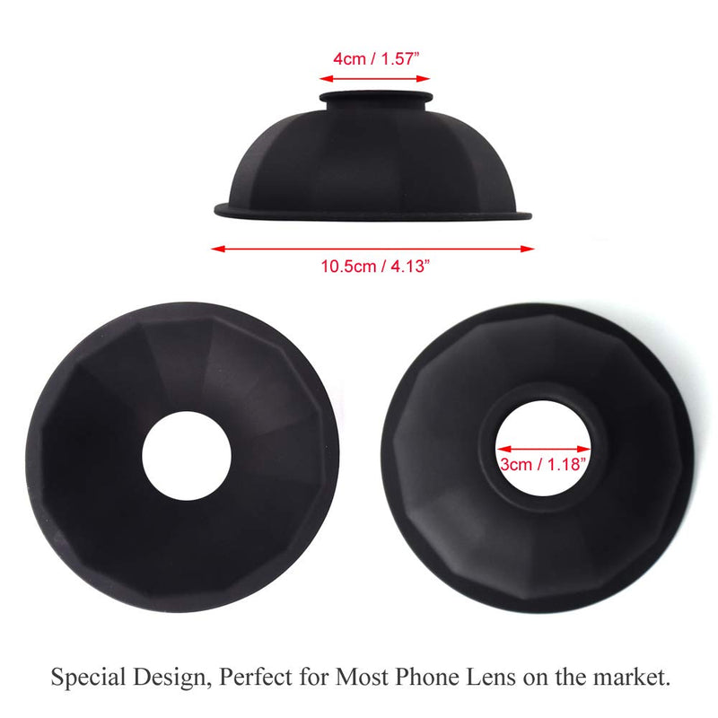 Kinsmirat Cell Phone Lens Hood, Anti-Reflective Foldable Silicone Lens Hood Reducing Glare in Outdoor Photography