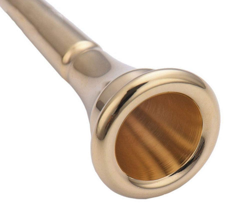 Tzong Round Horn Plated Metal Trumpet Mouthpiece Musical Instruments Gold