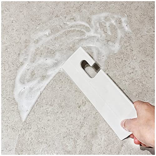 White Silicone Squeegee with Hanging Hole, Water Blade for Cleaning Kitchen Countertops Sink, Bathroom Shower Mirrors Glass, Car Windows Wiper Scraper, Flexible Waterblade Cleaner Tool, 2PCS 2