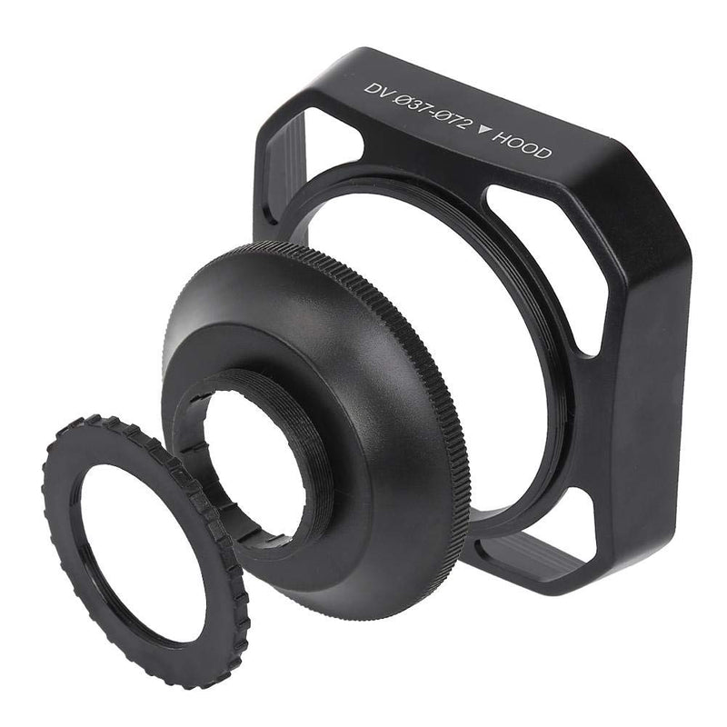 37mm-72mm Camera Lens Hood, Square Lens Hood Sun Shade/Shield, Reduces Lens Flare and Glare for Digital Video Camera and Camcorder