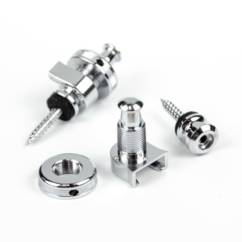 Schaller S Locks Guitar Strap Locks and Buttons (Pair) Chrome