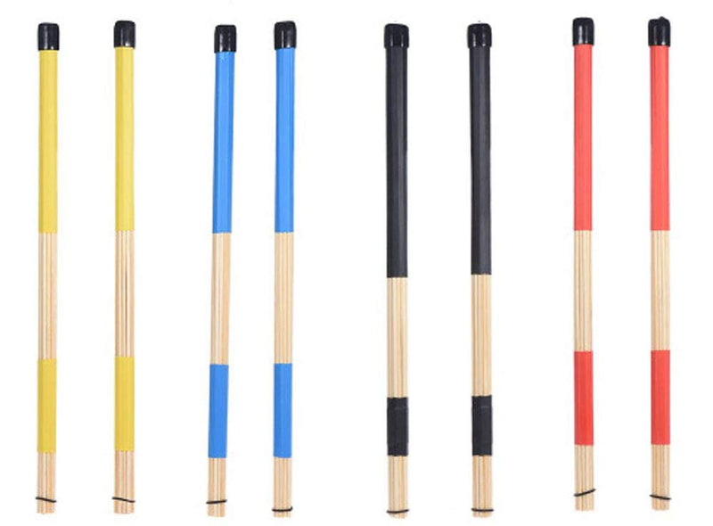 Tzong 2Pcs Black Jazz Drum Rod Brushes Sticks Made of Bamboo for Jazz Folk Music