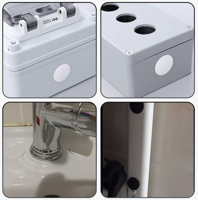 Fielect 50Pcs White Hole Plugs Plastic 25mm/1“ Round Snap Panel Locking Hole Plugs Cover Cable Snap Bushing, SKT-25