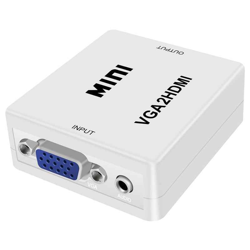 HDSUNWSTD Mini 1080P VGA to HDMI Adapter Converter VGA2HDMI Converter Connector with Audio for PC Laptop to HDTV Projector