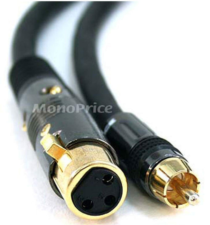 Monoprice 104783 1.5-Feet Premier Series XLR Female to RCA Male 16AWG Cable 1.5ft XLR F/M