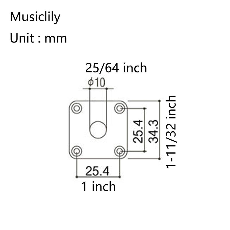 Musiclily Pro Plastic Curved Jack Plate Square Jackplates Compatible with USA Les Paul Epiphone Les Paul Guitar, Brown Cream(Set of 2)