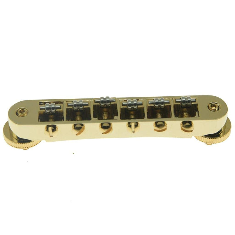 KAISH Gold Guitar Roller Saddle Bridge Tune-O-Matic Bridge For Gibson Les Paul,SG,ES Dot,Gretsch Bigsby Guitar with M4 Threaded Posts