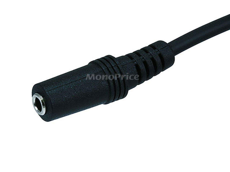 Monoprice 100649 12-Feet 3.5mm Stereo Plug/Jack M/F Cable, Black 12 Feet