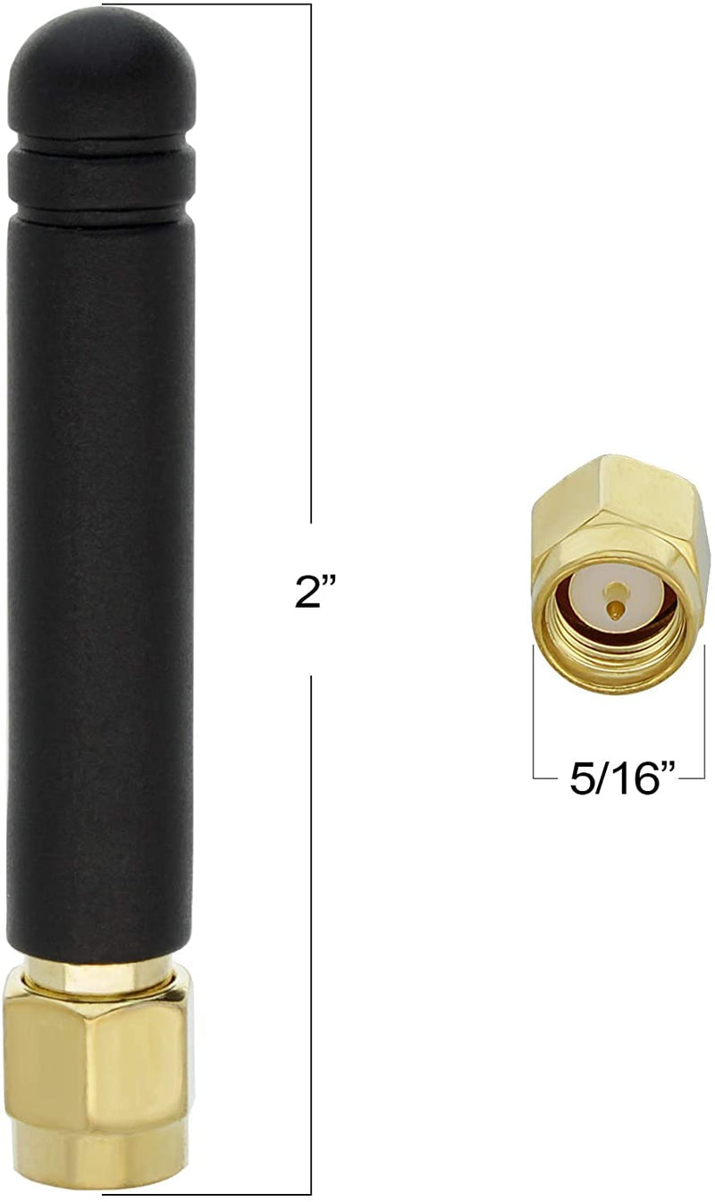 Shopcorp GSM Omni Directional Thumb Antenna with SMA Male Straight Connector – CDMA and WCDMA, 2.5 dBi Gain and 900-1800 MHz (2 Pack) Straight - 2 Pack